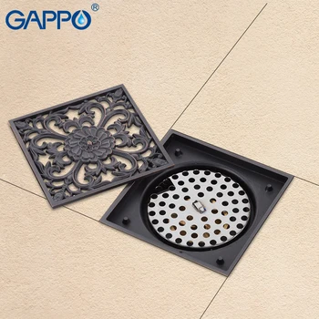 GAPPO juoda Kanalizaciją vonios sifonas dušo grindų drenažo žalvario, grindų padengti 