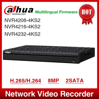 Laivas EXPRESS Dahua NVR4208-4KS2 NVR4216-4KS2 NVR4232-4KS2 Kompaktiškas 1U Lite 4K H. 265 Tinklo Vaizdo įrašymas Full HD 1080P 2SATA