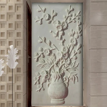 Custom 3D Sienų Freskomis Tapetai, Gėlių Vaza Iškilumo Kambarį Įėjimo Fono Nuotrauką Sienų Tapybą Sienų Dokumentai Namų Dekoro