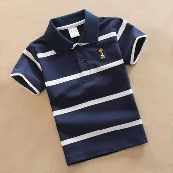 VIDMID Naujas medvilnės vaikų baby vaikų berniukų laisvalaikio T-shirt Vasarą Berniukams trumpomis rankovėmis dryžuotas polo marškinėliai berniukams viršūnes tees P2089