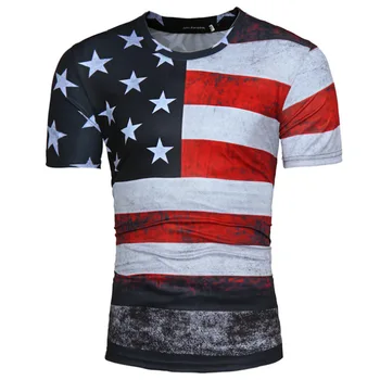 Naujas Mados JAV Vėliava T-shirt Vyrams/Moterims Seksualus 3D Marškinėlius Spausdinti Dryžuotas Amerikos Vėliava Vyrų Marškinėliai Vasaros Retro Spausdinti Viršūnes Tees