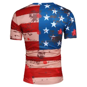 Naujas Mados JAV Vėliava T-shirt Vyrams/Moterims Seksualus 3D Marškinėlius Spausdinti Dryžuotas Amerikos Vėliava Vyrų Marškinėliai Vasaros Retro Spausdinti Viršūnes Tees