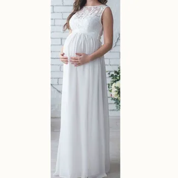 Nėščioms Moterims Suknelė Pavasarį, Vasarą, Rudenį Long Sleeve Lace Vien Motinystės Suknelė Maxi Suknelė Fotografijos Rekvizitai