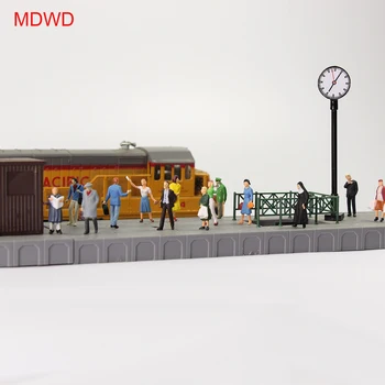 Modelis Geležinkelio Žibintai Šviečia Platforma Laikrodis Lempos geležinkelio Stoties Išplanavimas HO N Masto