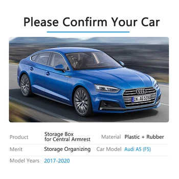 Audi A5 F5 RS5 S5 S line RS 5 2017 m. 2018 m. 2019 m. 2020 m. Centrinis Porankis Dėžutės Saugojimo Sukrovimas Valymas Automobilių Organizatorius Priedai