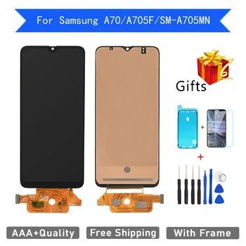 AAA +++ LCD Samsung Galaxy A70 A705 A705F SM-A705MN Ekranas Su Rėmo Nėra Negyvų Pikselių Ekranas Jutiklinis Ekranas skaitmeninis keitiklis Asamblėja