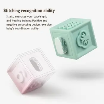 3D Touch 12pcs Išspausti Žaislai, Kūdikių Suvokti Vonia Kamuolys Blokai Paliesti Ranka, Minkšti Kamuoliukai Kūdikių Gumos Teethers Masažas Žaislas, skirtas Kūdikių