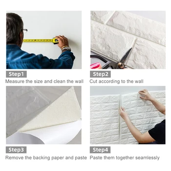 8pcs 3D Marmuro Sienos Popieriaus Plytų Sienų Lipdukai Vandeniui 