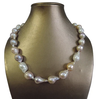 POBŪDŽIO GĖLO vandens Baroko PERLAS KAROLIAI-12-15 MM, dideli gamtos mišrios spalvos perlų ,perlų ilgis 18-25 mm dydžio-49-120 CM ilgio