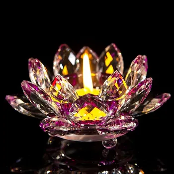 7 Spalvų Krištolo, Lotoso Gėlė, Žvakė Arbatos Šviesos Turėtojo Budistų Žvakidė Vestuvių Juostoje Šalies Valentino Diena Apdaila