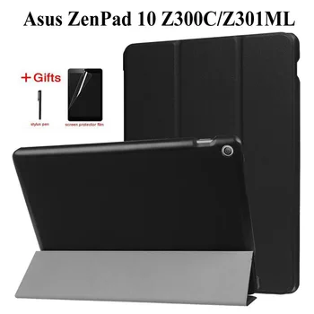 Plonas Flip PU Odos Atveju Asus ZenPad 10 Z300 Z300C Z300CL Z300CG Z300M Z301 Z301ML 10.1 colių Tablet Atveju+flim+Rašiklis