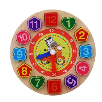 Spalvingas Medinis Žaislas 12 Numerių Laikrodis Žaislas Skaitmeninis Geometrijos Pažinimo Atitikimo Laikrodis Žaislų Kūdikiams, Vaikams, Anksti Švietimo Žaislas Galvosūkiai