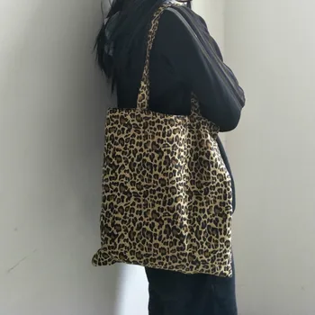 Leopard Drobės Pirkinių Krepšys Didelės Talpos Pečių Maišą Nešiojamų Daugkartinio Naudojimo Shopper Bag Lankstymo Rankines, Kelionės Moterų Tote Bag