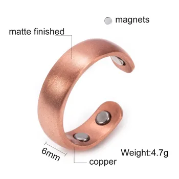 Vinterly Vario Magnetinis Žiedas Mens Matinis Apdailos Sveikatos Energijos Paprasta Reguliuojamas Rankogalių Gryno Vario Žiedai Vyrams, Moterims, Papuošalai