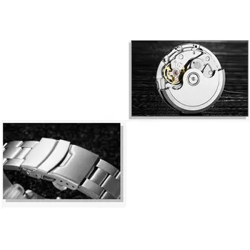 Vyrų Mados Verslo Tuščiaviduriai Automatinis Mechaninis laikrodis Prabangus Nerūdijančio Plieno Diržas Atsitiktinis Kūrybos Vandeniui Žiūrėti reloj hombre
