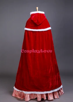 CosplayLove Grožio ir Žvėrys Užsakymą Raudona Gražuolė Suknelė Suaugusiųjų Vaikas Princesė Cosplay Kostiumas Su Apsiaustu