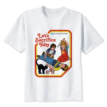 Antgamtinių t-shirt blogis vaikams, cartoon t-shirt velnias baisu siaubo velnio garbinimas pentacle satanism marškinėliai