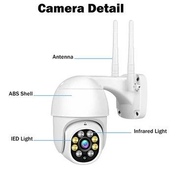 QZT WI-fi IP Kamera Lauko Naktinio Matymo Vaizdo Stebėjimo Vandeniui Wireless CCTV PTZ Kamera, Lauko, Namų Apsaugos Kamera, WIFI