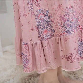 Moterų naktiniai drabužiai Plius dydis seksualus sleepwear pavasario vasaros Modalinio ir Medvilnės naktį suknelė pižamą miega rožinė suknelė пижама 2020 m.