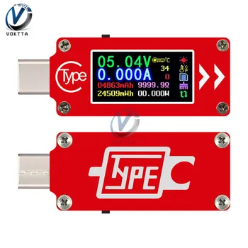 TC64 Tipas-C spalvotas LCD ekranas USB Testeris Voltmeter Daugiafunkcį Testeris Įtampa Srovės Matuoklis Kroviklį Power Bank Talpos USB Testeris
