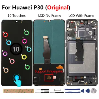 LCD Ekrano ir Huawei 30 ELE-29 L09 L04 Originalus OLED Ekraną, Paramą pirštų Atspaudų LCD Huawei 30 30 P Ekrano Pakeitimas