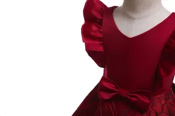 2019 Gėlių Mergaičių Satino Princesė Suknelė Vestuvių, Gimtadienio Vaikai Tutu Vaikai Mados Naktį Raudonos Suknelės Bamblys Mergaitės