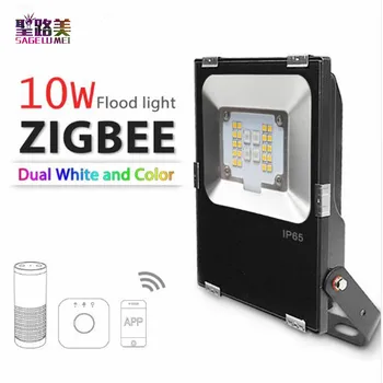 ZIGBEE LED 10W Prožektorius RGB+BMT šiltai balta ir cool white Dual balta zigbee šviesos link LED Lempos AC110-240V APP darbai echoplus
