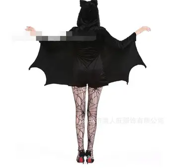 1pcs/daug Moterų Halloween Kostiumai Juodas Vampyras Šikšnosparnis Kostiumas Vaidina moterų gpgb figūrą Kostiumas Suknelė