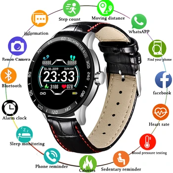 LIGE 2019 Naujas Smart Watch Vyrų Širdies ritmas, Kraujo Spaudimas Fitness Tracker Sporto Žiūrėti IP67 atsparus Vandeniui Smartwatch Pedometer+Box
