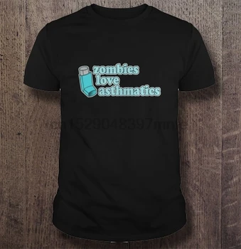 Vyrų Marškinėliai Zombiai meilės astma Moterys t-shirt