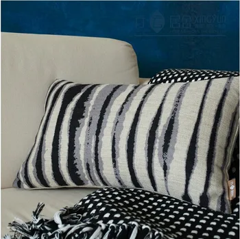 Kūrybos Rašalo skersaruožių pagalvę Juoda balta Lininė pagalvėlė pagalvę Skalbiniai, pagalvės, dekoratyvinės pagalvėlės sofa Automobilių pagalvėlė