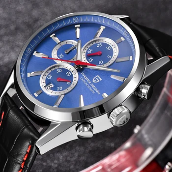PAGANI DIZAINO Vyrų Mados Blue Dial Chronograph Kvarcas Žiūrėti Vyrų Sporto Verslo Laikrodžiai, Nerūdijančio Plieno Luxyry laikrodžiai siųsti