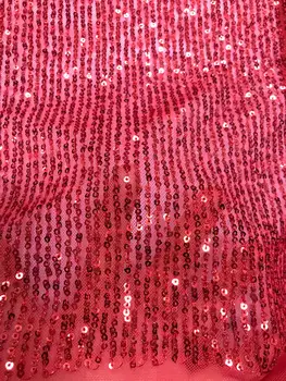 14 spalvų (5yards/vnt) raudona Afrikos blizgančiais nėrinių Minkštas ruožas prancūzijos ju nėrinių audinys, aukštos kokybės bling bling suknelė FJY232