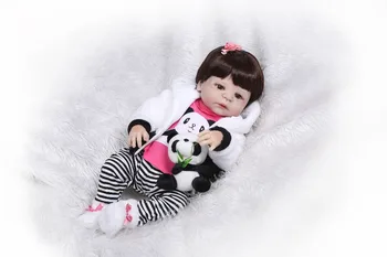 NPK 57CM boneca atgimsta silikono completa Visą Vinilo Silikono Reborn Baby Lėlės, Žaislai Tikroviška Vaikui Gimtadienio, Kalėdų Dovana, vonios žaislas
