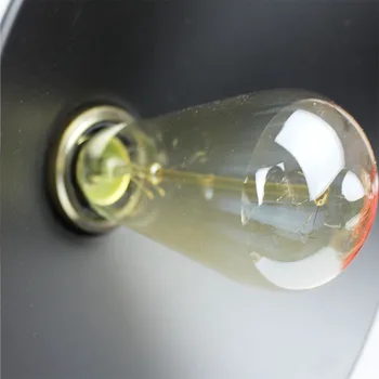 Senovinių Geležies Plokštės priedai veltiniams, vilna Lempa E27 Juodas Skėtis Dia 22 cm Edison LED Lemputė Valgomasis Kambarys Retro Amerikos Geležies priedai veltiniams, vilna Lempa