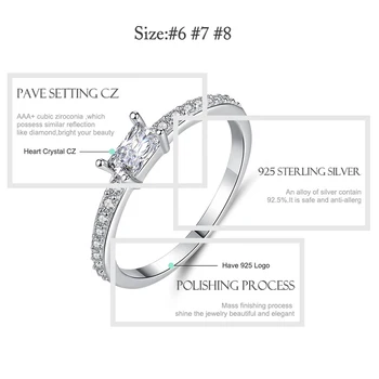 Didmeninė kaina Klasikinis Vestuvinis Žiedas 4 Nagai 925 Sterlingas Sidabro Kubinis Cirkonis Moterų Moterų Vestuvių Juostoje CZ Žiedai, Papuošalai