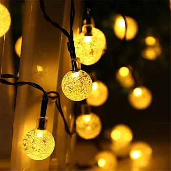 5M 10M Saulės Lempos Krištolo Rutulį LED String Apšvietimas Vandeniui Pasakų Girliandą Lauko Sodo Kalėdų, Vestuvių Dekoravimas