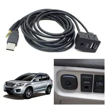 1 Vnt 1,5 M Automobilio Brūkšnys Flush Mount USB Prievadą Skydelio Auto Valtis 3.5 mm AUX USB prailginimo Kabelis Adapteris, Transporto priemonės, Automobilių Reikmenys