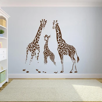 Žirafa Sienos Lipdukas Žirafa Šeimos Vinilo Sienos Lipdukas Safari Gyvūnų Modelį, Namo Apdaila Už Darželio Kūdikių, Vaikų, Miegamojo LL2366