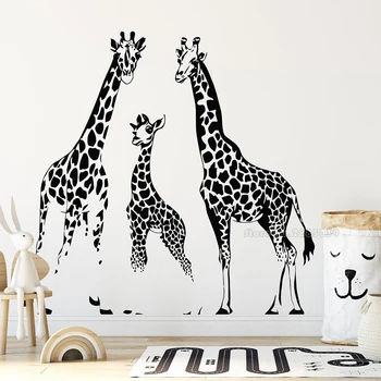 Žirafa Sienos Lipdukas Žirafa Šeimos Vinilo Sienos Lipdukas Safari Gyvūnų Modelį, Namo Apdaila Už Darželio Kūdikių, Vaikų, Miegamojo LL2366