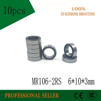 Nemokamas Pristatymas 10VNT MR106-2RS 6*10*3 mm CGR15 plieno Miniatiūriniai Rutuliniai Guoliai MR106RS L1060