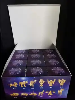 Saint Seiya Aukso Saint PVC Veiksmų Skaičius, Žaislų Anime Filmą Saint Seiya Aukso Zodiako Modelis Žaislas Diorama 6cm 12pcs/set