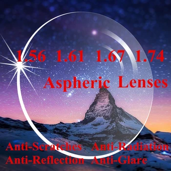 1.56 1.61 1.67 1.74 Indeksas Optinis Trumparegystė Presbyopia Recepto Asferiniai Akinių Lęšiai Vieną Viziją HMC CR39 Derva