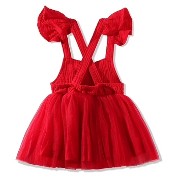 Vaikų Suknelė Švenčių Mergaičių Suknelės Vaikams Raudona Camisole Drugelis Princesė Drabužių Medvilnės Kalėdų Kombinezonai Drabužius Mergina
