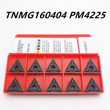 10VNT aukštos kokybės išorės tekinimo įrankis TNMG160404 PM4225 karbido ašmenys TNMG 160404 staklių priedai tekinimo įrankis