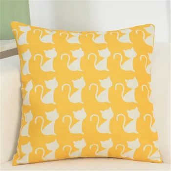 Dekoratyvinis Mesti Pagalvės užvalkalą Padengti Geltona Geometrinis Taškas Gyvūnų Kačių, Elnių Pagalvėlė Padengti Sofa Namų 