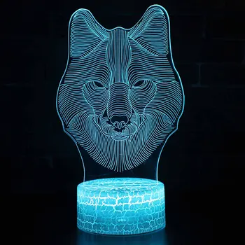 Guli vilkas tema 3D LED Lempos naktį šviesos 7 Spalvų Keitimas Palieskite Nuotaika Lempos Kalėdinių Dropshippping