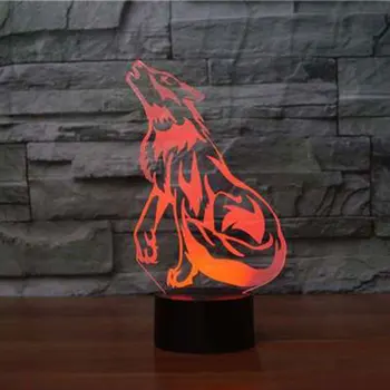 Guli vilkas tema 3D LED Lempos naktį šviesos 7 Spalvų Keitimas Palieskite Nuotaika Lempos Kalėdinių Dropshippping
