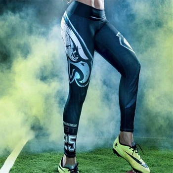 Moterų Sportas Antblauzdžiai Eagle Hawk Spausdinti 3D Amerikos Futbolo Sportwear Aukšto Juosmens Ziajać Slim, Veikia Capris Sveikatingumo Bėgimas Jeggings