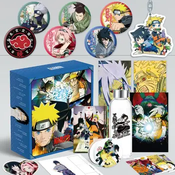 1Pc Anime Naruto Komiksai Nustatyti Vandens Puodelį Atvirukas Lipdukas Plakatas Prabangių Dovanų Dėžutėje Anime Aplink